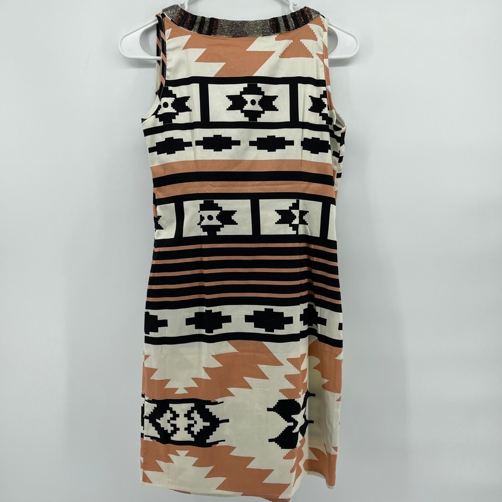 Boston Proper Dress Sleeveless Beaded V-Neck Geometric‎ Print Casual Size 2 - Picture 6 of 6